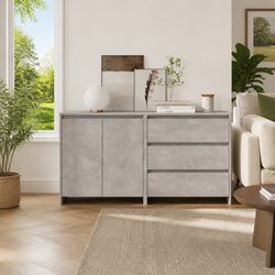 Grey 2 Piece Sideboard Set for Stylish Storage