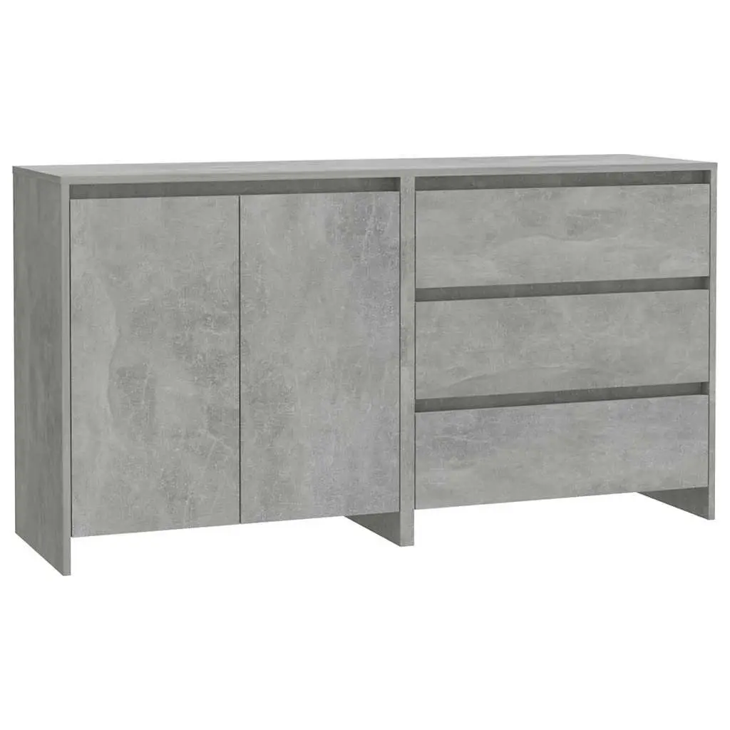 2 Piece Sideboard Grey Storage Cabinet Buffet Living Room Furniture