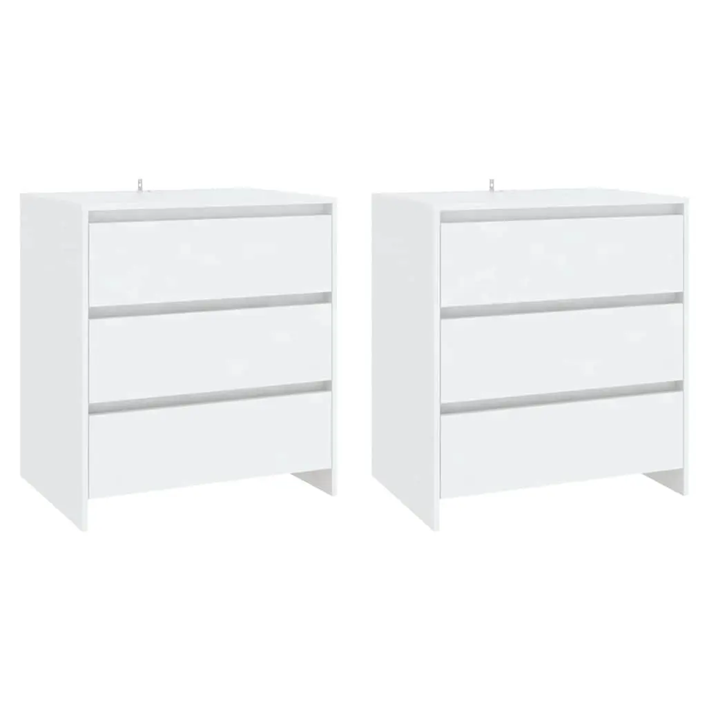 Sideboard Storage Cabinet White 3 Piece Engineered Wood Decorative Display Unit