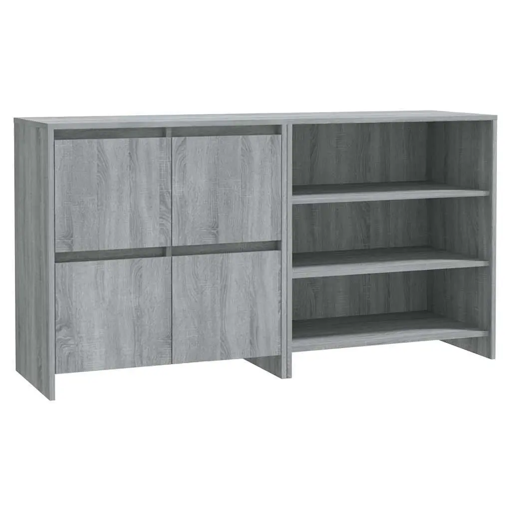Grey 2 Piece Sideboard Storage Cabinet Set