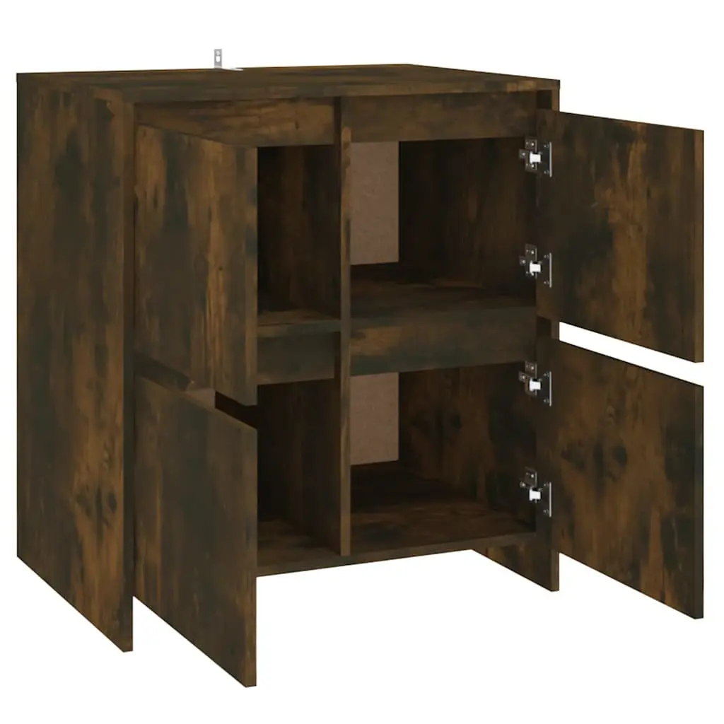 Sideboards 2 pcs Brown Storage Cabinet with Doors Engineered Wood Furniture