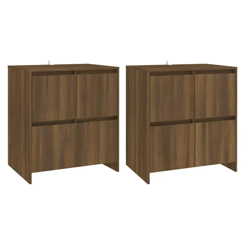 Sideboards Minimalist Brown Oak 70x41x75 cm Engineered Wood 2 Piece