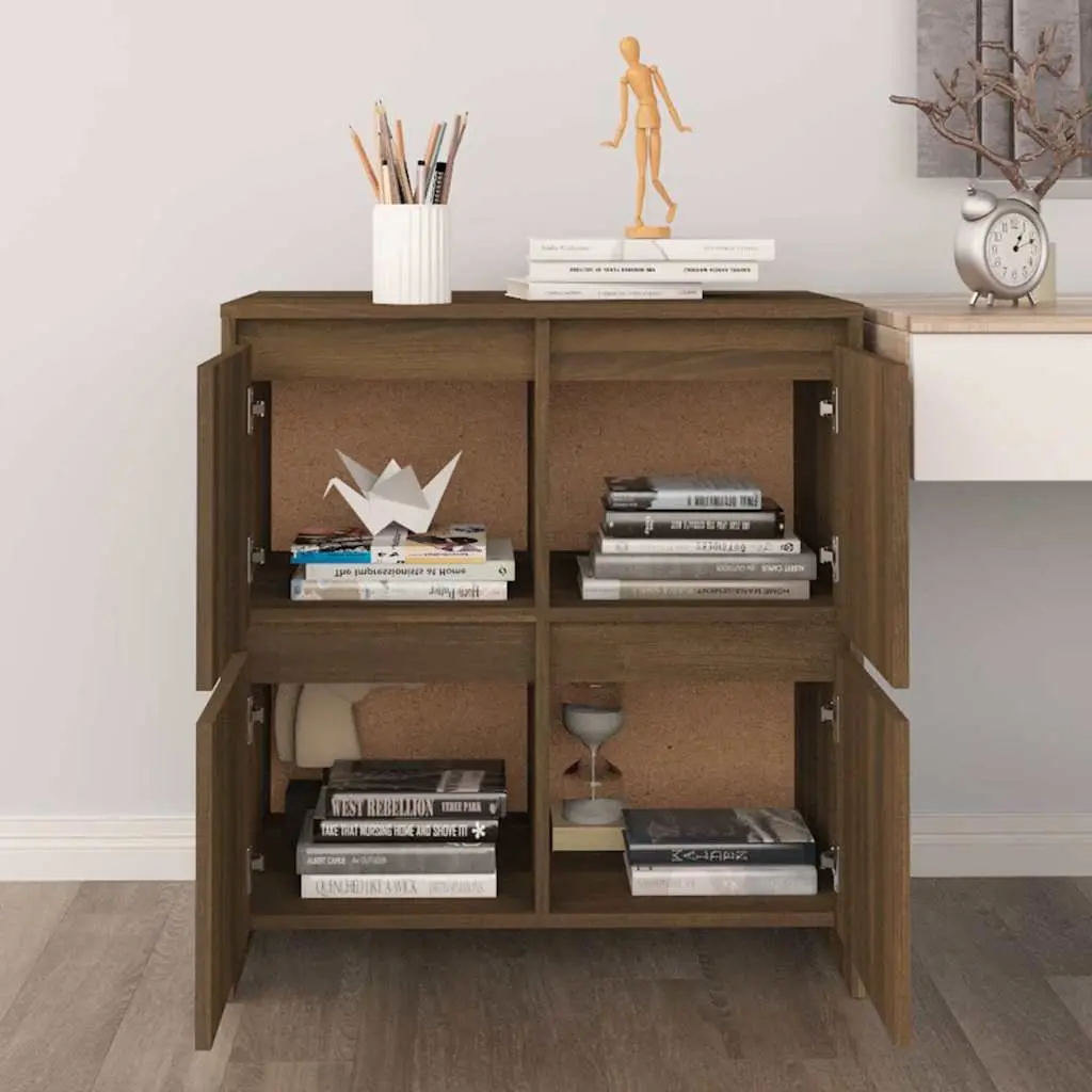 Sideboards Minimalist Brown Oak 70x41x75 cm Engineered Wood 2 Piece