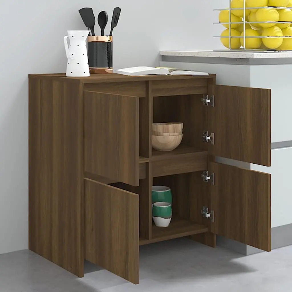 Sideboards Minimalist Brown Oak 70x41x75 cm Engineered Wood 2 Piece