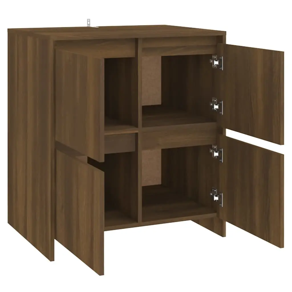 Sideboards Minimalist Brown Oak 70x41x75 cm Engineered Wood 2 Piece