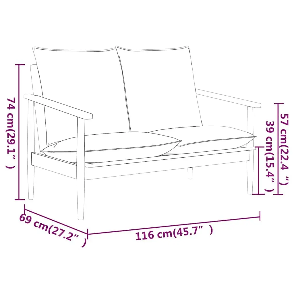 3 Piece Sofa Set Brown Goat Leather Solid Acacia Wood Frame Living Room