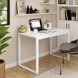 White Computer Desk for Home and Office 110x60x73 cm
