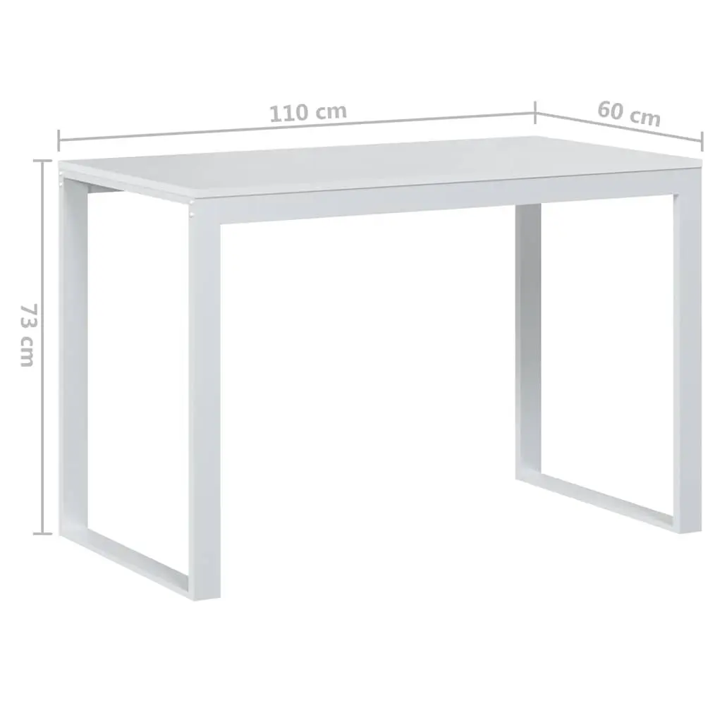 White Computer Desk for Home and Office 110x60x73 cm