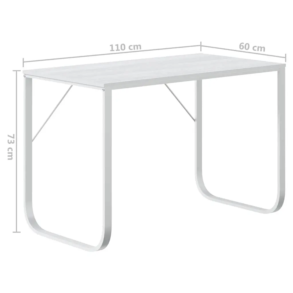 White Computer Desk for Home Office 110x60x73cm