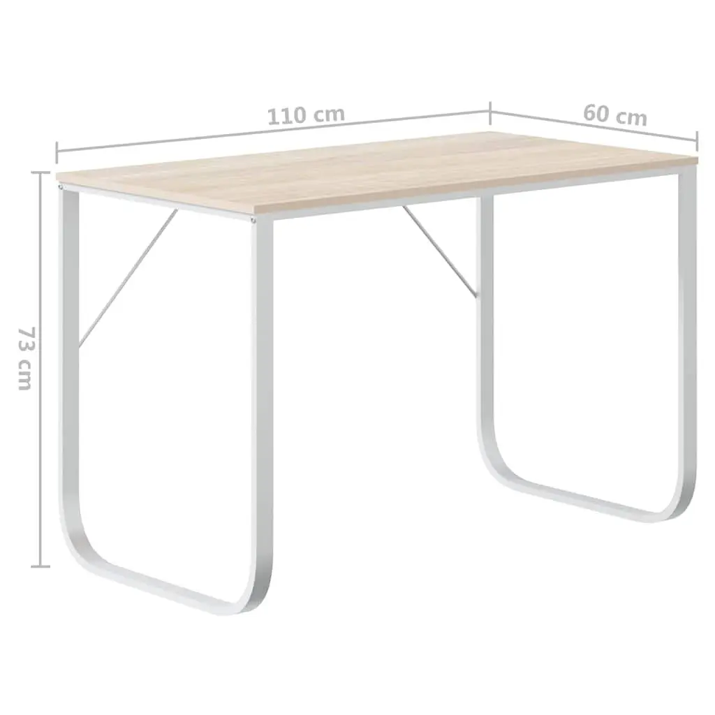 Wood and Metal Computer Desk for Home and Office