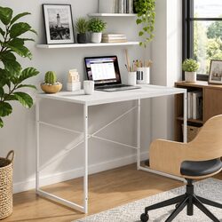 White Computer Desk 110x60x70 cm Engineered Wood