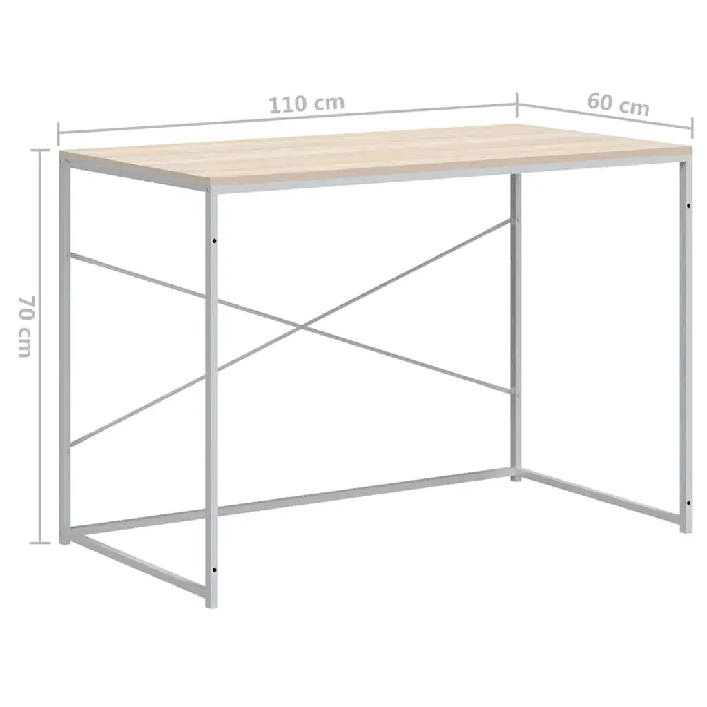 Computer Desk Industrial Style 110 x 60 x 70 cm Engineered Wood Metal Frame
