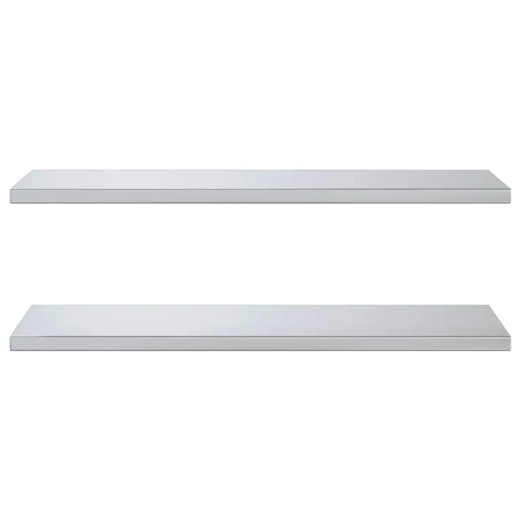 Silver Stainless Steel Floating Wall Shelves 100x40 cm