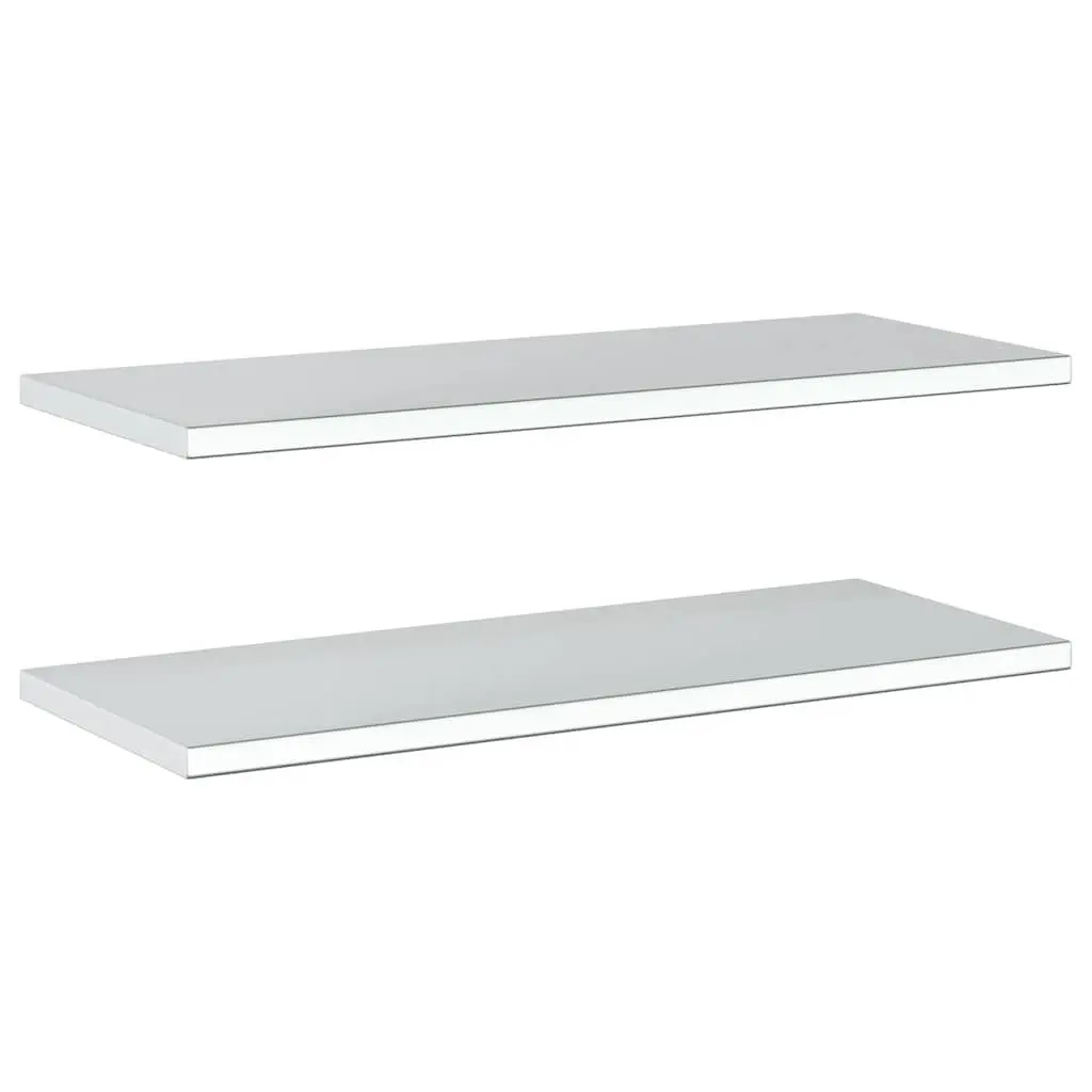 Silver Stainless Steel Floating Wall Shelves 100x40 cm