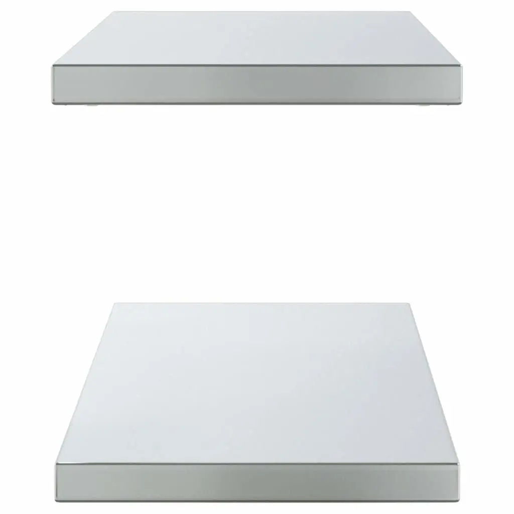 Wall Shelves 2 pcs 100x30 cm Silver Floating Storage Shelving Home Decor