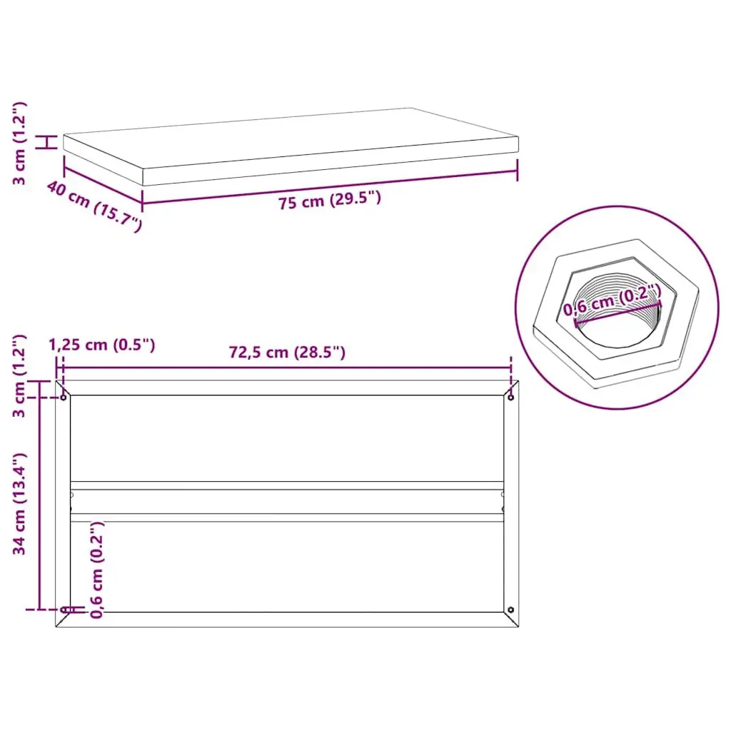 Wall Shelves 2 pcs 75x40 cm Silver Stainless Steel Floating Mounted Storage