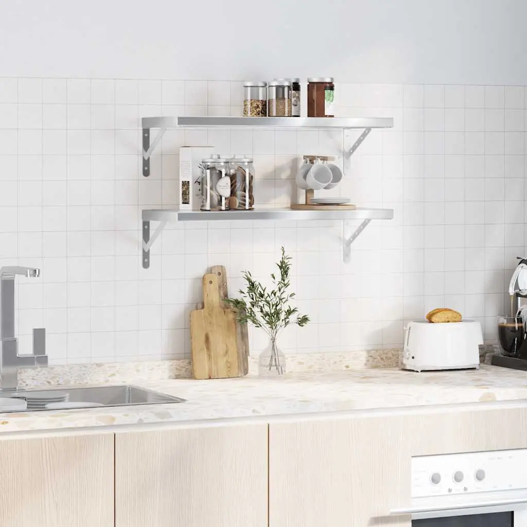 Wall Shelves Silver 75x30 cm Stainless Steel Floating Shelves