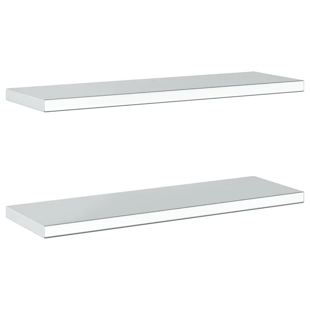 Wall Shelves Silver 75x23.5 cm Stainless Steel Floating Shelf Storage Display Rack