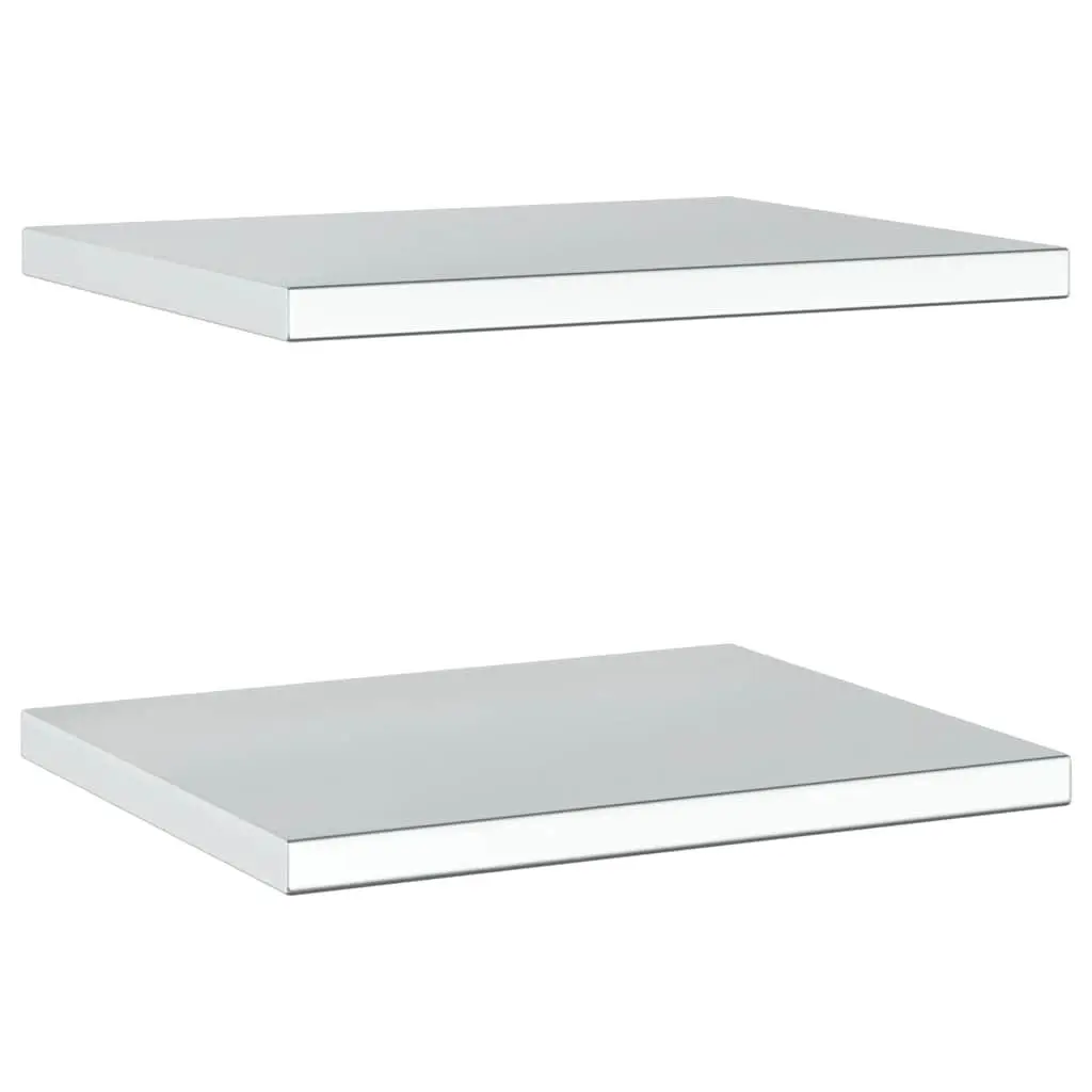 Wall Shelves Silver 50x40 cm Stainless Steel Floating Shelving Storage 2 Piece