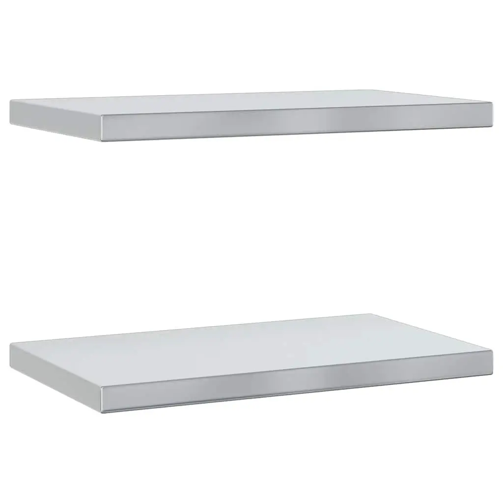 Wall Shelves Silver 50x30 cm Stainless Steel Floating Shelf Storage Display