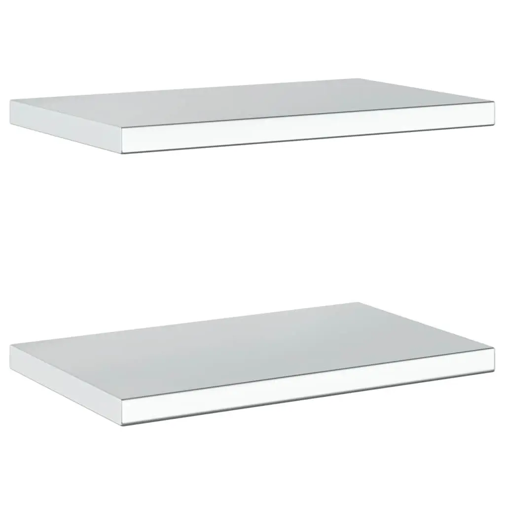 Wall Shelves Silver 50x30 cm Stainless Steel Floating Shelf Storage Display