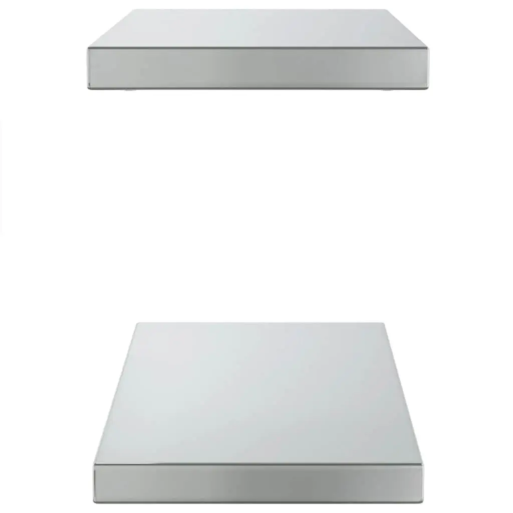 Wall Shelves Silver 50x23.5 cm Stainless Steel Floating Mounted Storage Display Shelf 2 Piece