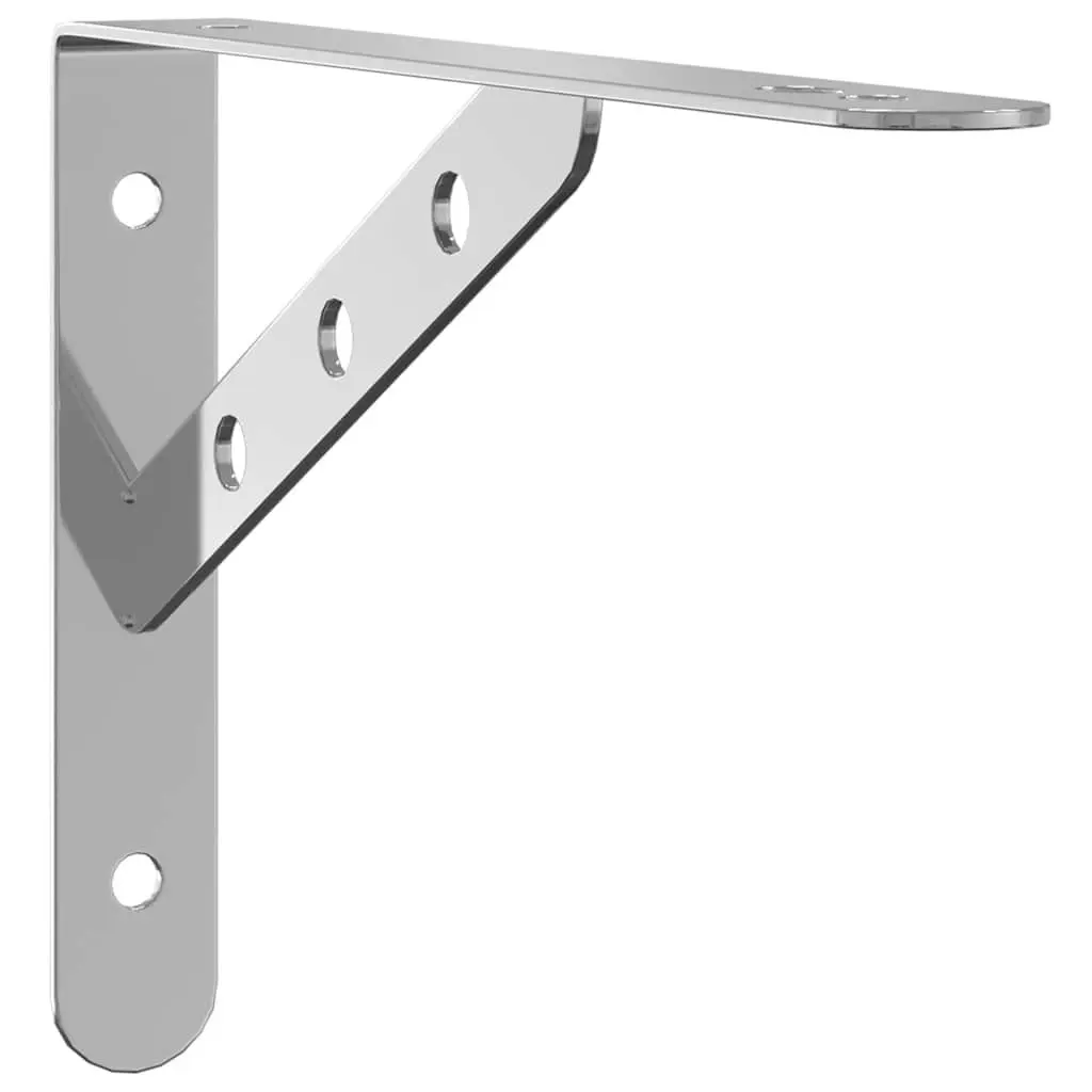 Shelf Brackets Stainless Steel Wall Mount 23.5 x 2.5 x 15.5 cm 4 Piece