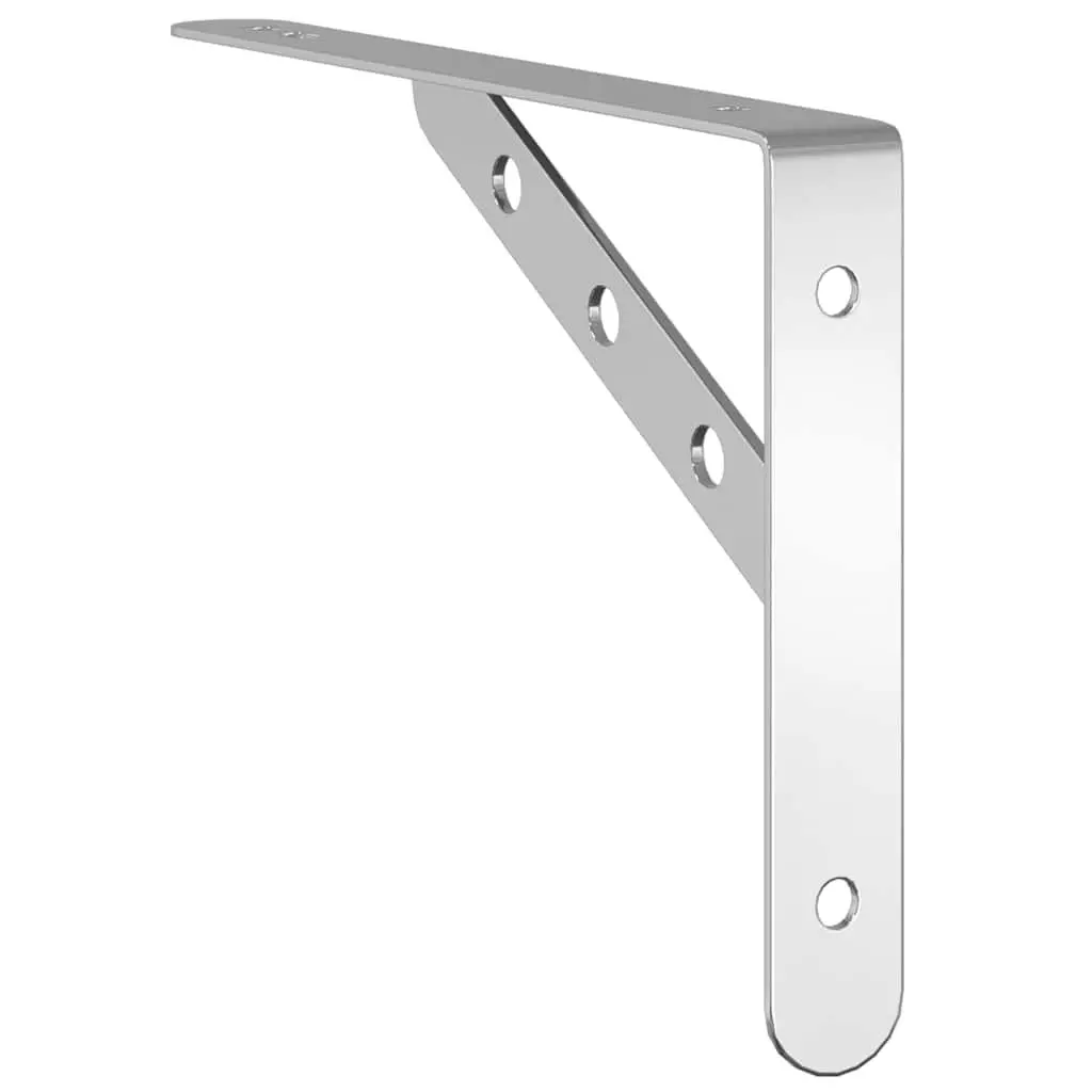 Shelf Brackets Stainless Steel Wall Mount 23.5 x 2.5 x 15.5 cm 4 Piece
