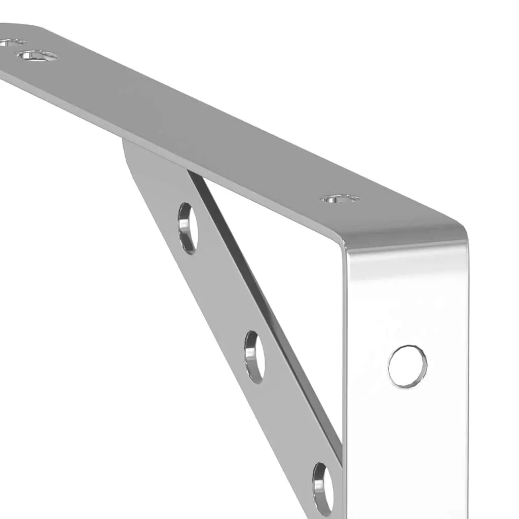 Shelf Brackets Stainless Steel Wall Mount 23.5 x 2.5 x 15.5 cm 4 Piece