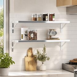 4-Piece Stainless Steel Shelf Brackets for Home Organization