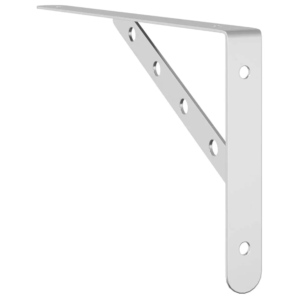 Shelf Brackets Stainless Steel Silver 30 x 2.5 x 15.5 cm DIY Storage Support 4 Pieces