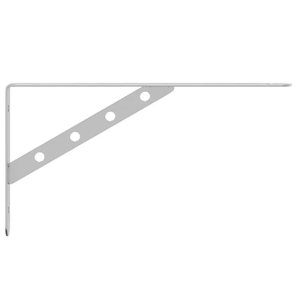 Shelf Brackets Stainless Steel Silver 30 x 2.5 x 15.5 cm DIY Storage Support 4 Pieces