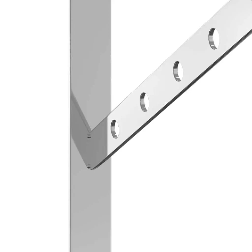 Shelf Brackets Stainless Steel Silver 30 x 2.5 x 15.5 cm DIY Storage Support 4 Pieces