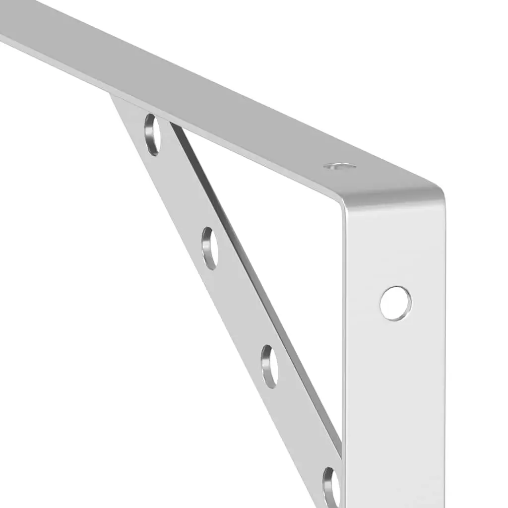 Shelf Brackets Stainless Steel Silver 30 x 2.5 x 15.5 cm DIY Storage Support 4 Pieces