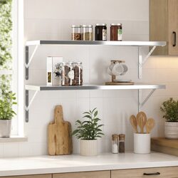 Stainless Steel Shelf Brackets for Home Storage - Set of 4