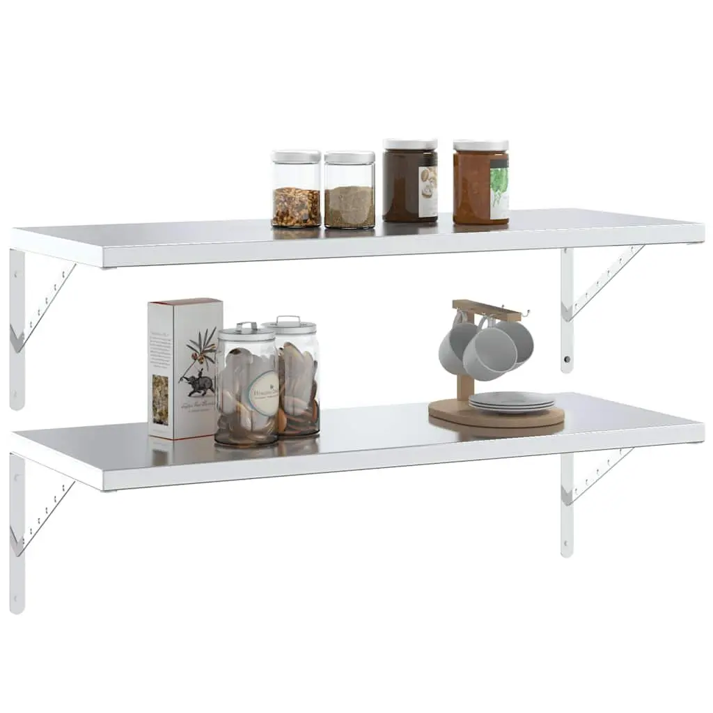 Shelf Brackets Stainless Steel Wall Mount Support 40 x 2.5 x 25 cm Home Storage