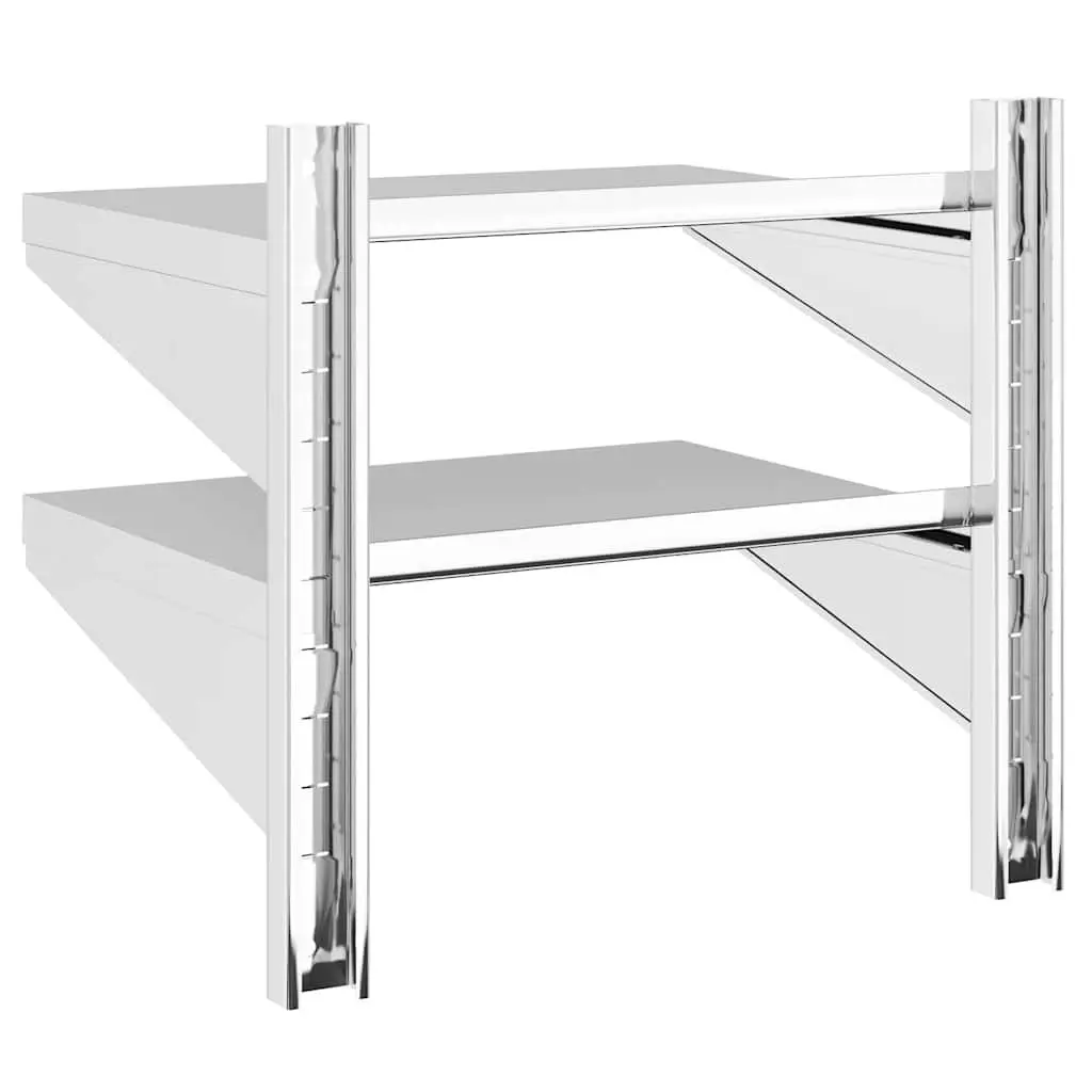 2-Tier Stainless Steel Wall Shelf for Home Organizing