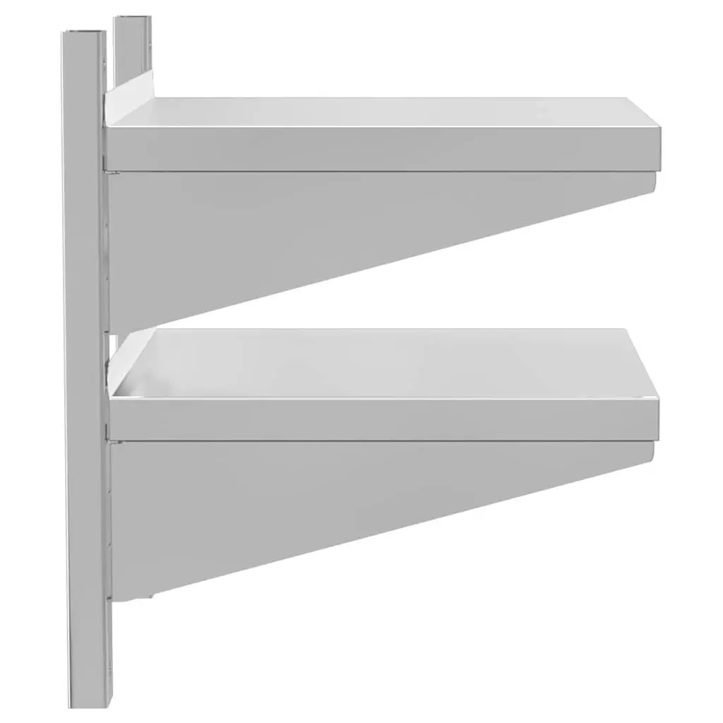 2-Tier Stainless Steel Wall Shelf for Home Organizing