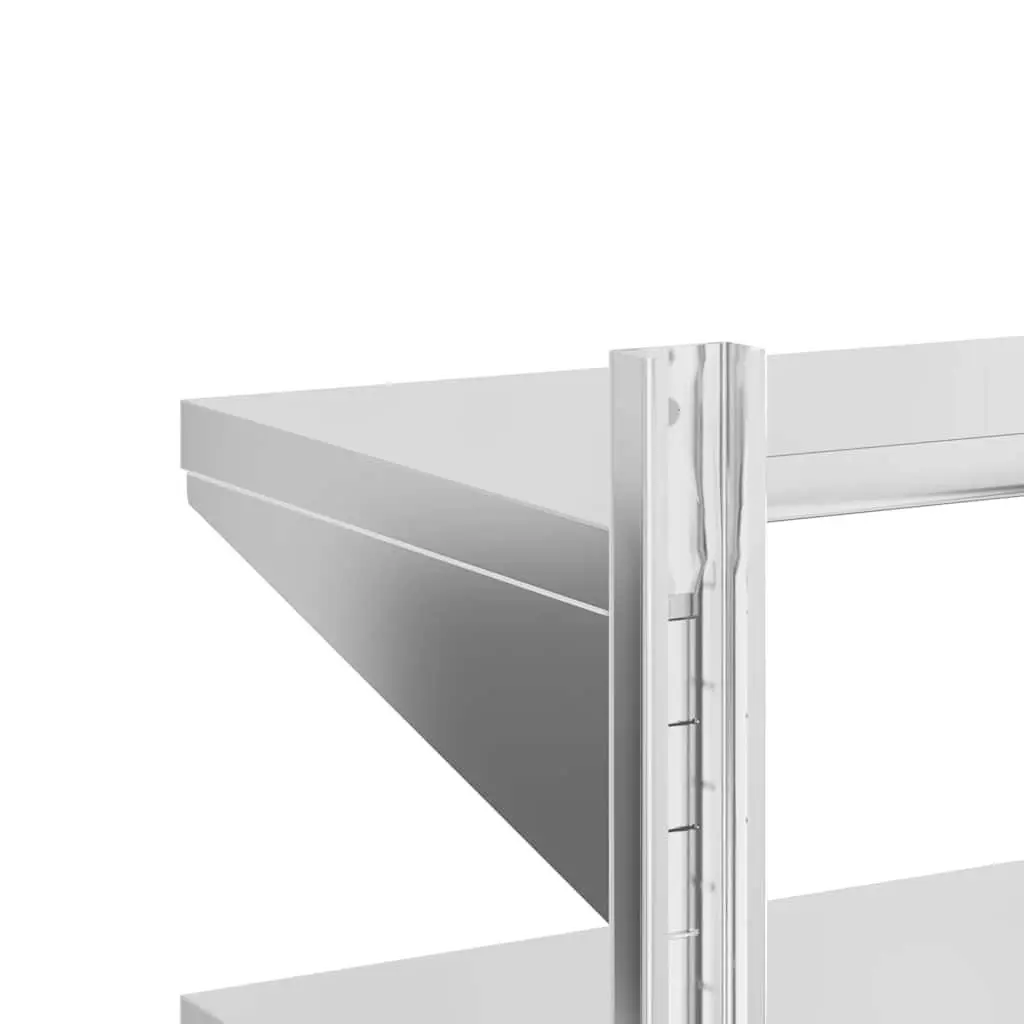 2-Tier Stainless Steel Wall Shelf for Home Organizing