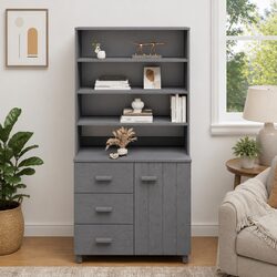 Stylish Wooden Highboard Sideboard Storage Cabinet