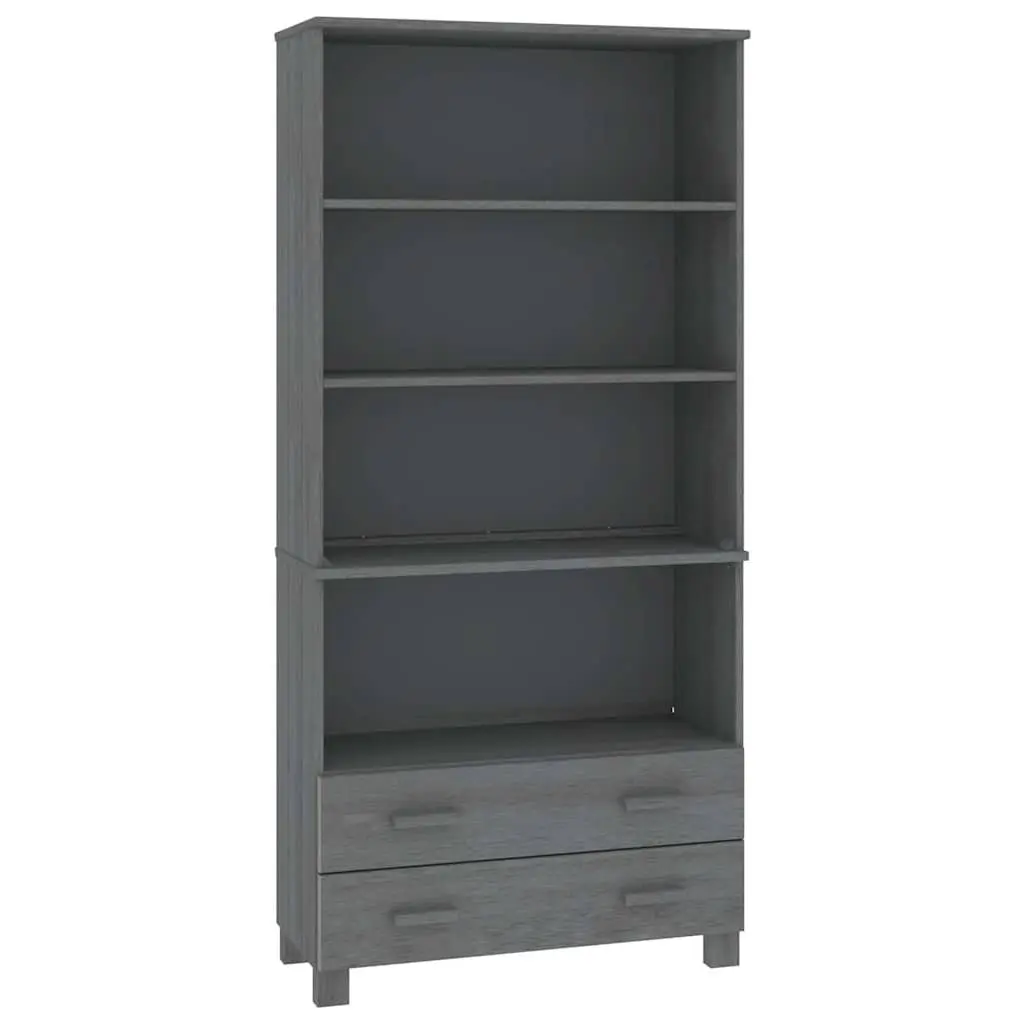 Solid Pine Wood Highboard Sideboard Storage Cabinet Grey Shelves Drawers