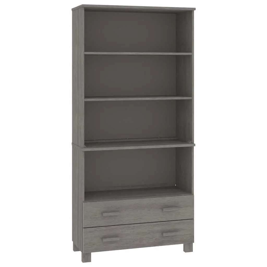 Grey Solid Pine Wood Highboard Storage Cabinet