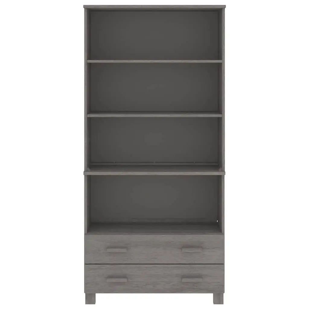 Grey Solid Pine Wood Highboard Storage Cabinet