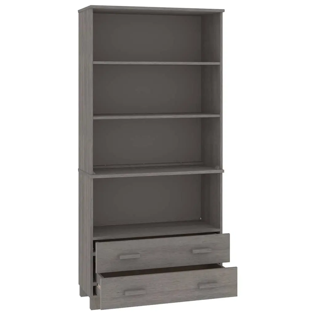 Grey Solid Pine Wood Highboard Storage Cabinet