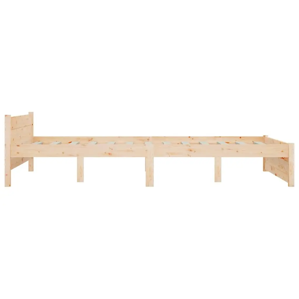 Wooden Bed Frame Brown 135x190cm Solid Pine with Storage Drawers