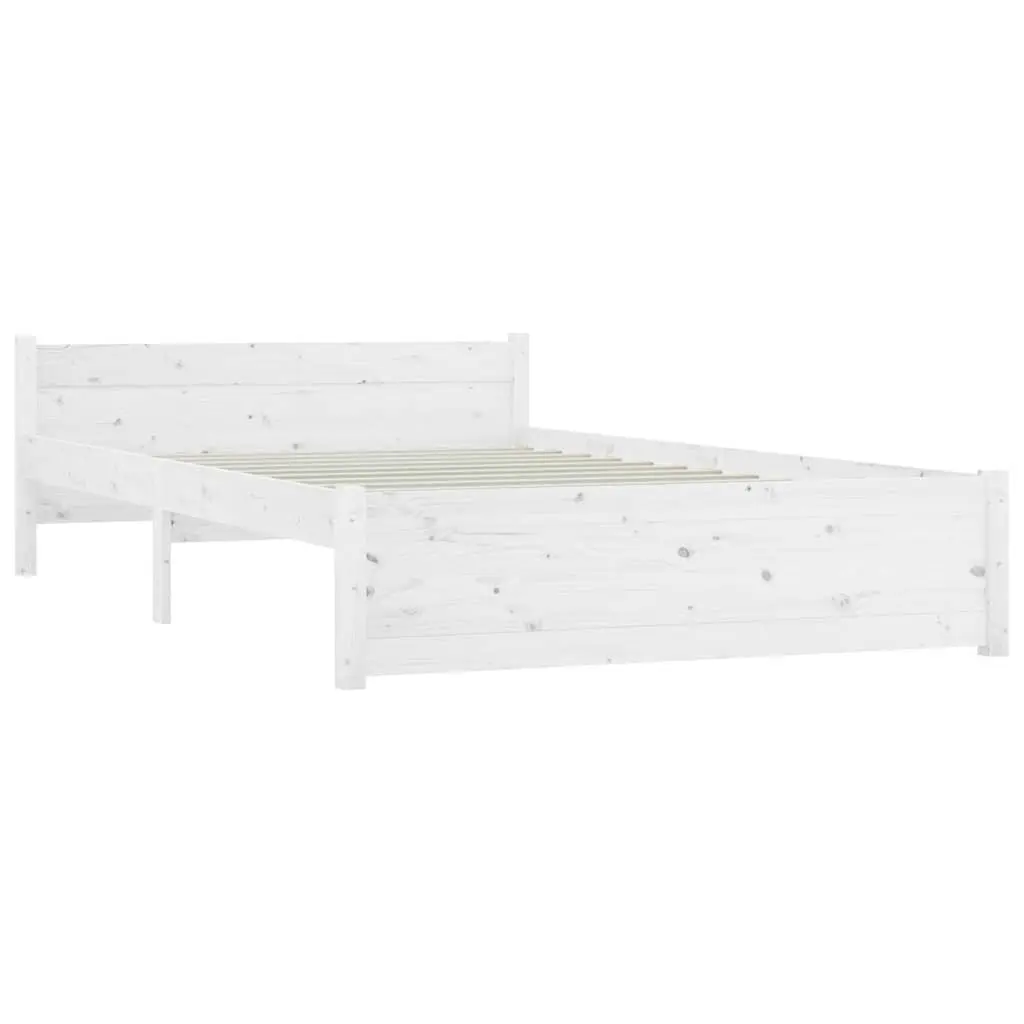 Bed Frame White 150x200 cm Wooden with Storage Drawers