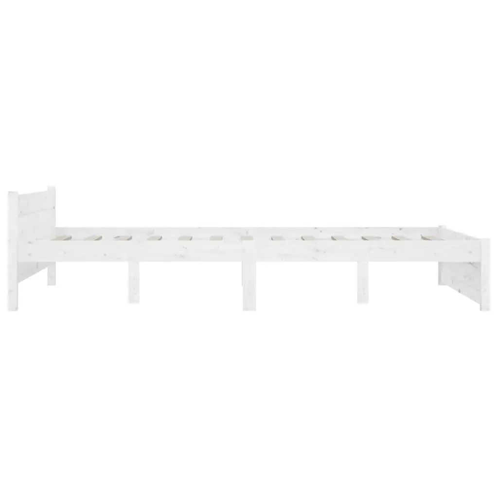 Bed Frame White 150x200 cm Wooden with Storage Drawers
