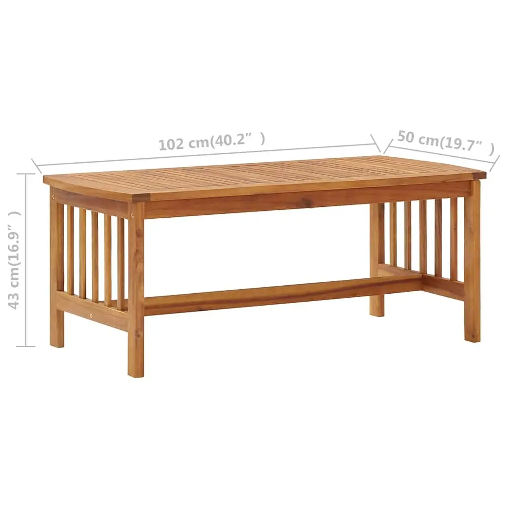 Solid Acacia Wood Coffee Table 102x50x43cm