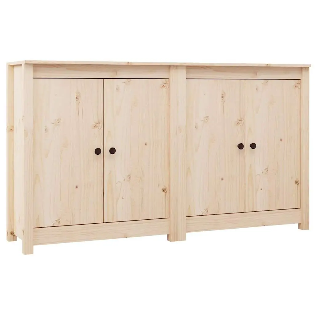 Solid Pine Wood Sideboards Brown 70x35x80 cm Storage Cabinet 2 Piece