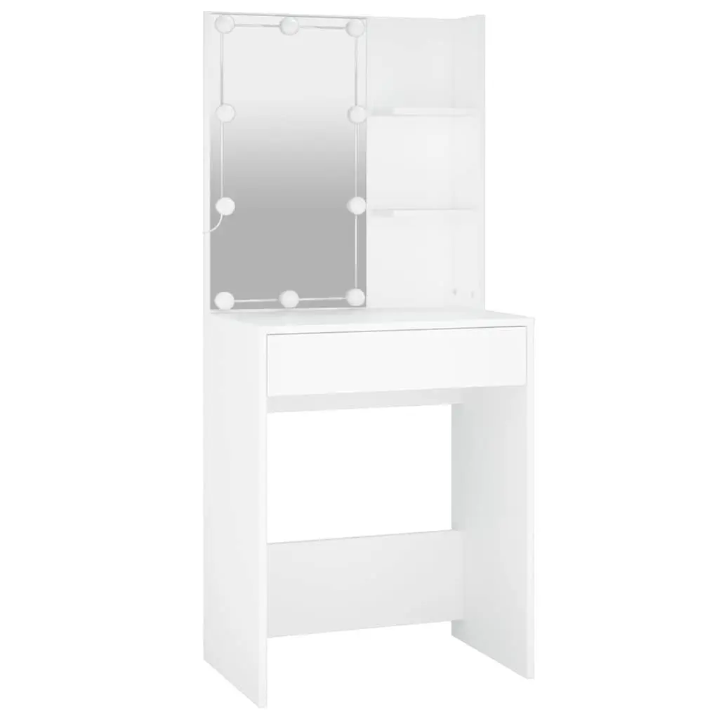 White Dressing Table Set with LED Mirror